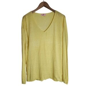 Lilly Pulitzer Top Women's Medium Linen‎ Knit Long Sleeve Yellow